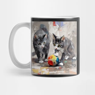 Two Kittens Playing With A Cat Toy Mug